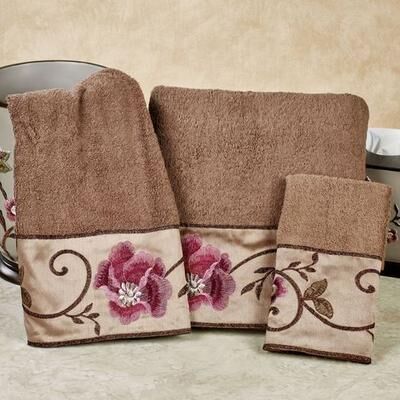 Popular Bath Product Larissa Bath Towel Set Cocoa Bath Hand Fingertip, Bath Hand Fingertip, Cocoa