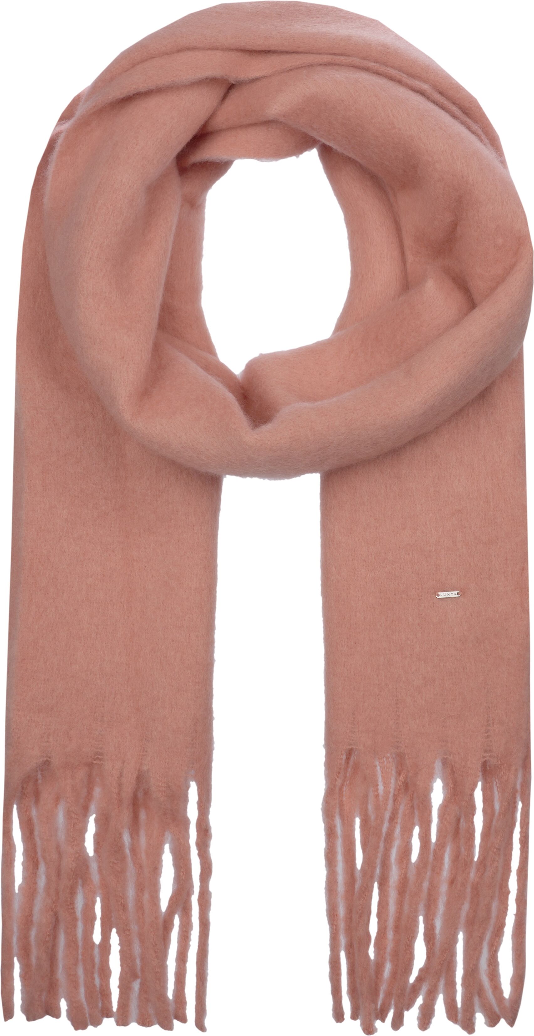 Schal LUHTA "LUHTA NAANJOKI", Damen, abricot1, Obermaterial: 100% Polyester, Modetücher Schal, langer Schal, mit Fransen an den Enden, aus Polyester abricot1 Einheitsgröße