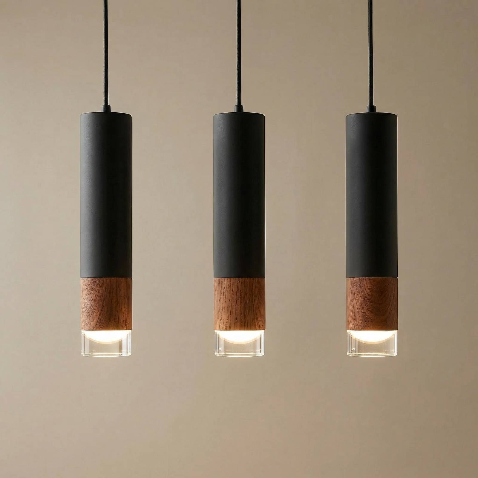 Hängelampe Fida Lamkur, dimmbar, schwarz, für Wohn- / Esszimmer, Metall, Modern, Pendelleuchte