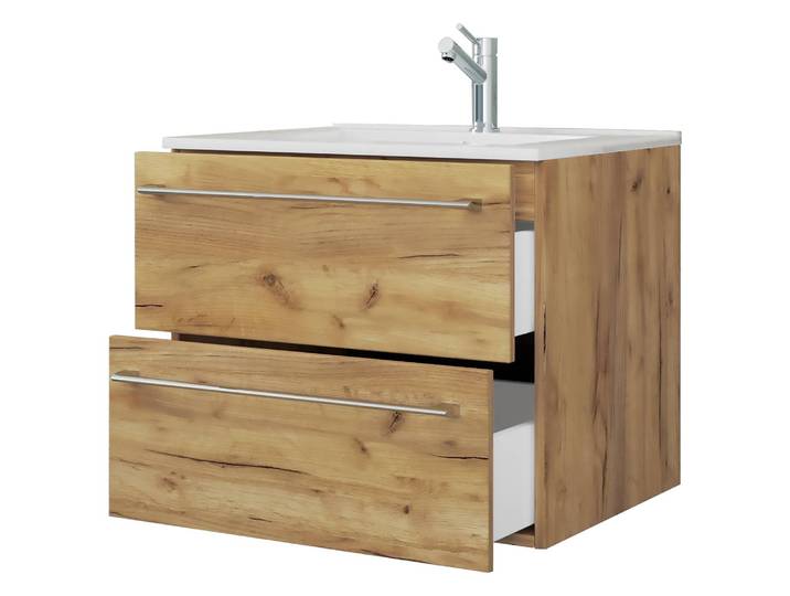 Meuble avec vasque Muniz II 60cm Marron/Imitation chêne