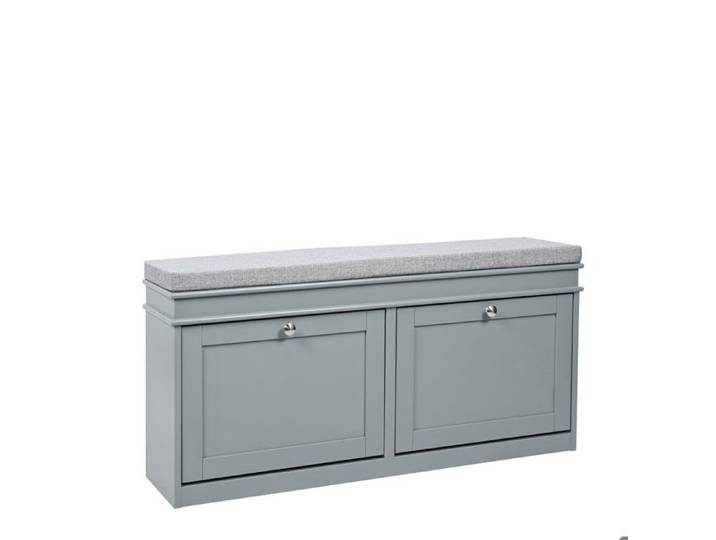 Armoire à chaussures - hjh LIVING - Estha 11 - Gris - MDF laqué