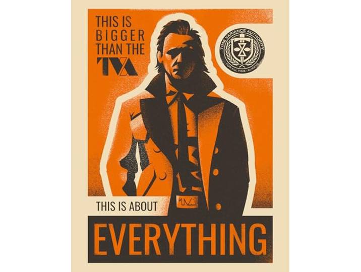 Komar Wandbild- Marvel Loki This is About Everything - Größe 40 x 50 cm - Poster, Kinderzimmer, Dekoration - gerollt ohne Rahmen, Orange