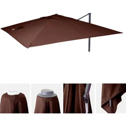 Ersatz-Bezug für Luxus-Ampelschirm MCW-A96, Sonnenschirmbezug Ersatzbezug, 3x3m (Ø4,24m) Polyester ~ braun