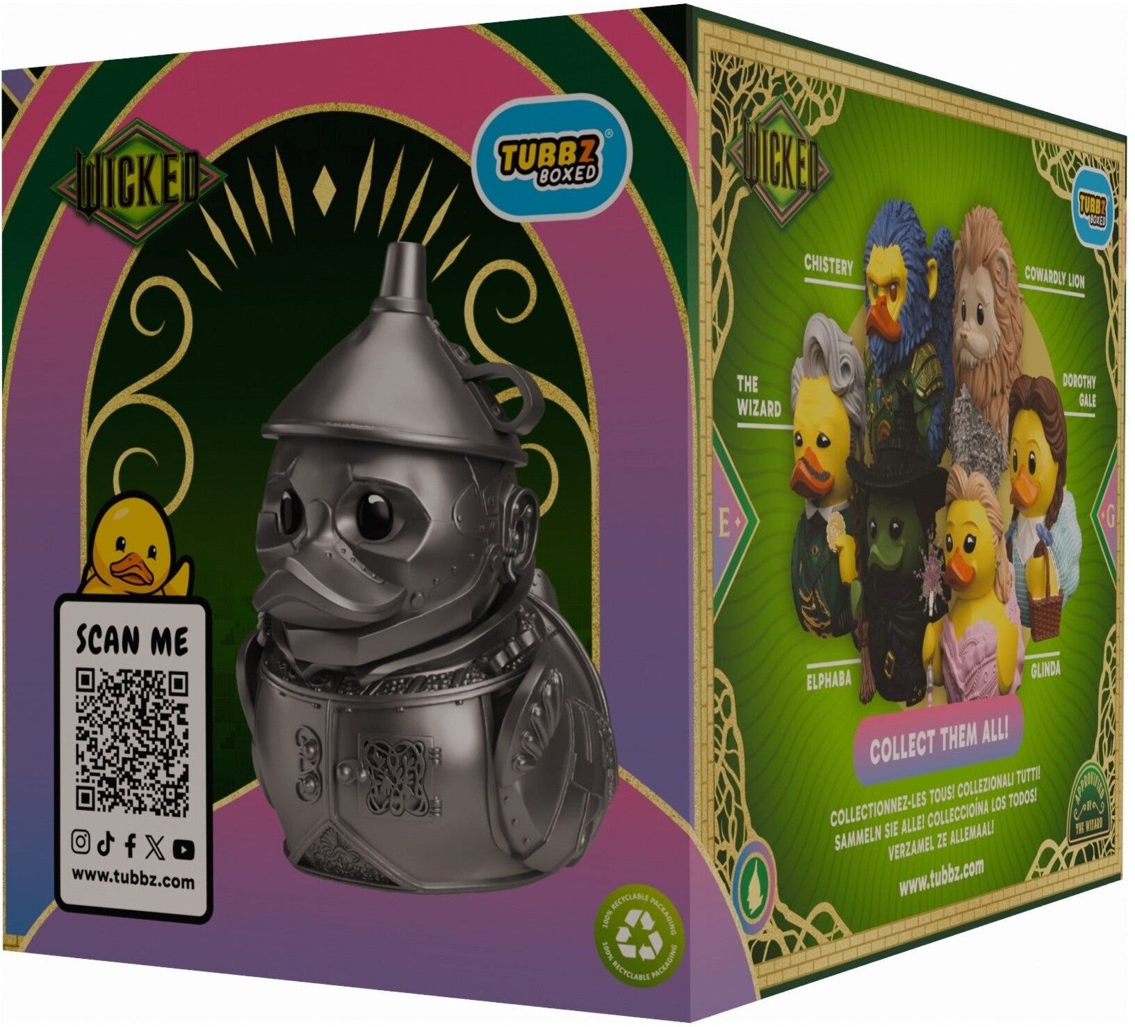 Wicked Tin Man TUBBZ Boxed Edition Collectible Figure, Official Wicked Merchandise, Metallic Silver, 9-10 cm, Numskull