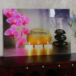 Glasbild T117, Wandbild Poster Motiv, 40x60cm ~ Harmony