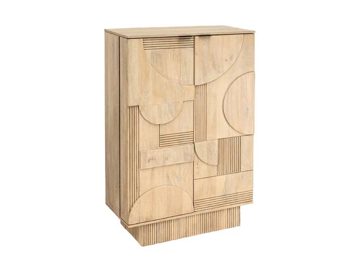 Massiver Design Barschrank „Art Deco“ Mangoholz Natural Invicta Interiors
