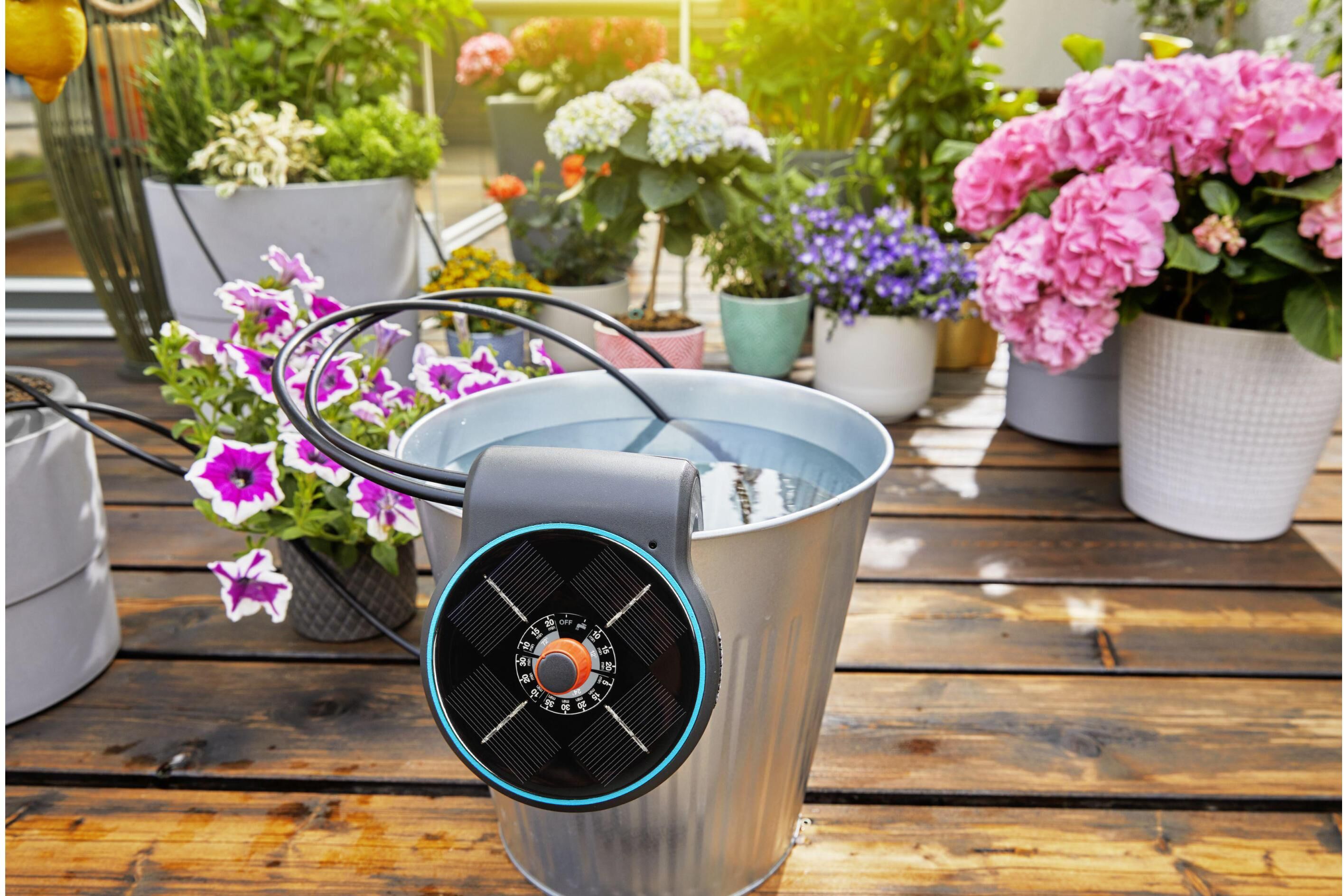 Bewässerungssystem GARDENA "AquaBloom", schwarz, Kunststoff, Bewässerungs-Sets, Bewässerungssystem schwarz Einheitsgröße