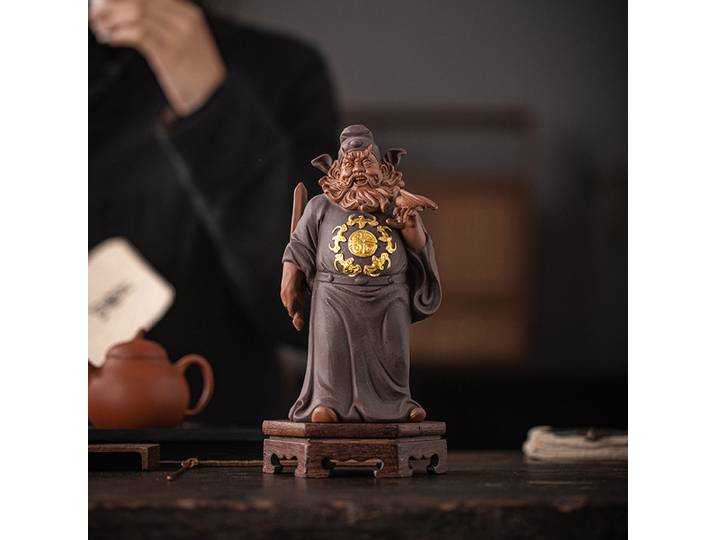 Sculptures et figurines en céramique du maître taoïste Zhong Kui - Décoration Feng Shui pour la maison, le salon, le bureau, pour éloigner le mal, la prospérité et la chance