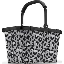 Carrybag Frame Einkaufskorb, grau, Leopardenmuster