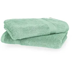 Tchibo - Schöner WOHNEN-Kollektion 2 Badetücher »Cuddly« - grün