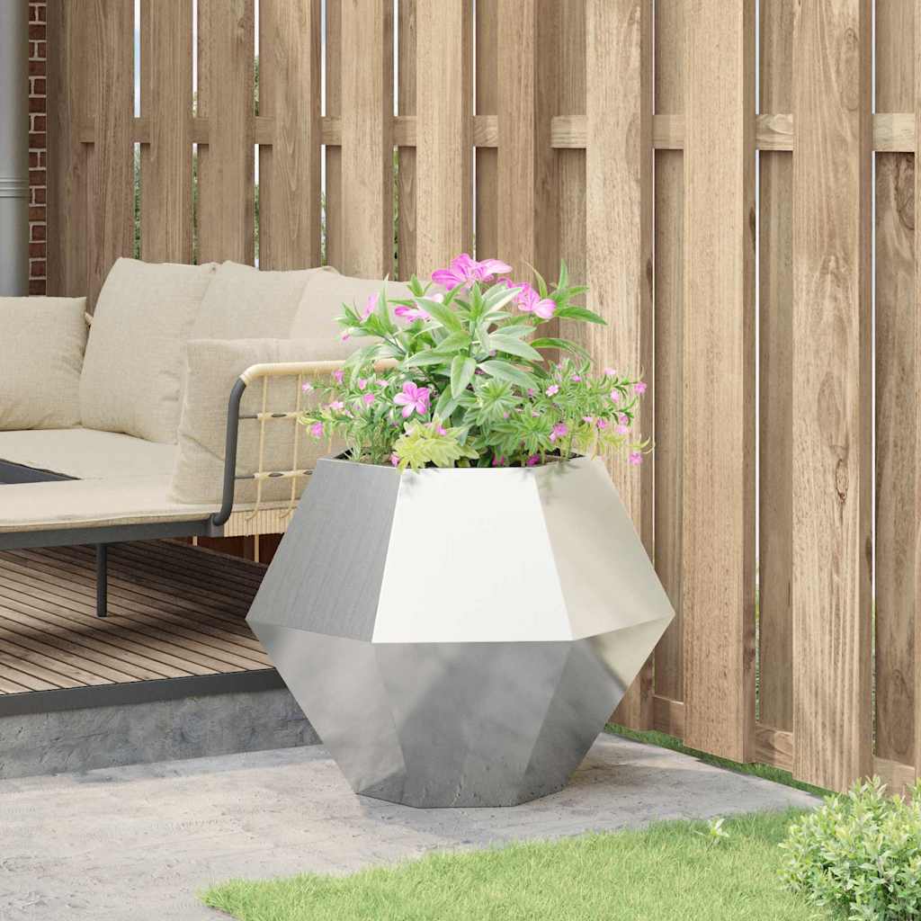vidaXL Jardinière Argenté 75 x 75 x 60 cm Acier inoxydable