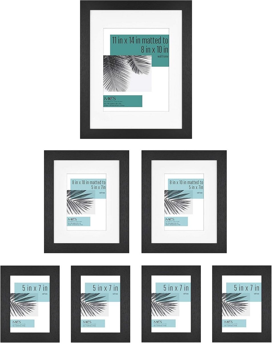 Set van 7 zwarte fotolijsten voor huisdecoratie