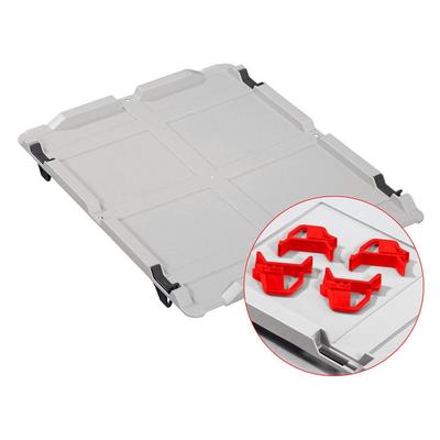 PROREGAL 10x Auflagedeckel Set Eurobox NextGen mit 4 roten Schiebeschnappverschlüssen | BxT 30x40 | Eurobehälter