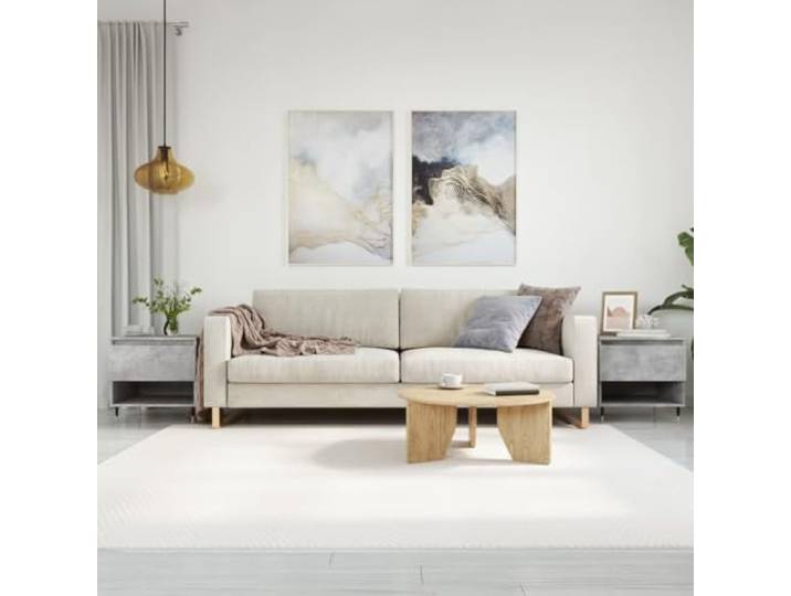 HEFZGDB Couchtische 2 STK. Betongrau 50x46x50 cm Holzwerkstoff mit Schublade und Fach, Stauraum Beistelltisch Metallbeine, Langlebig Wohnzimmertisch