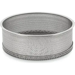 de Buyer Kuchenform Edelstahl Perforiert Abn.Boden 20x6.5cm, Backform, Silber