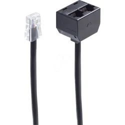 SHVP BS71231-8/4 - Western-Stecker 8/4 > 2 Western-Buchsen 8/4, 0,15m