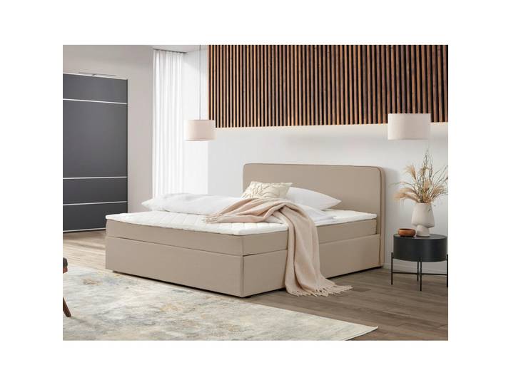 P & B Boxbett, Beige, Textil, H2, 160x200 cm, Schlafzimmer, Bett, Doppelbetten