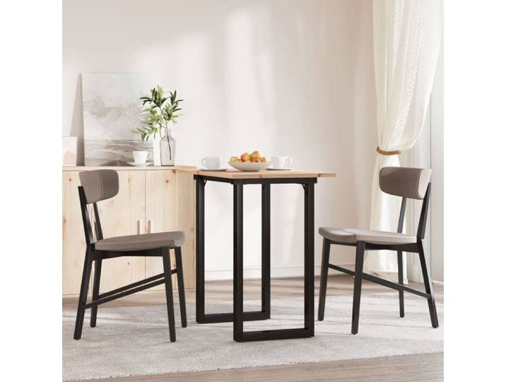 HTG@ Table de cuisine seule - Meuble de cuisine - cadre en O 80x50x75 5cm bois de pin massif acier ##256