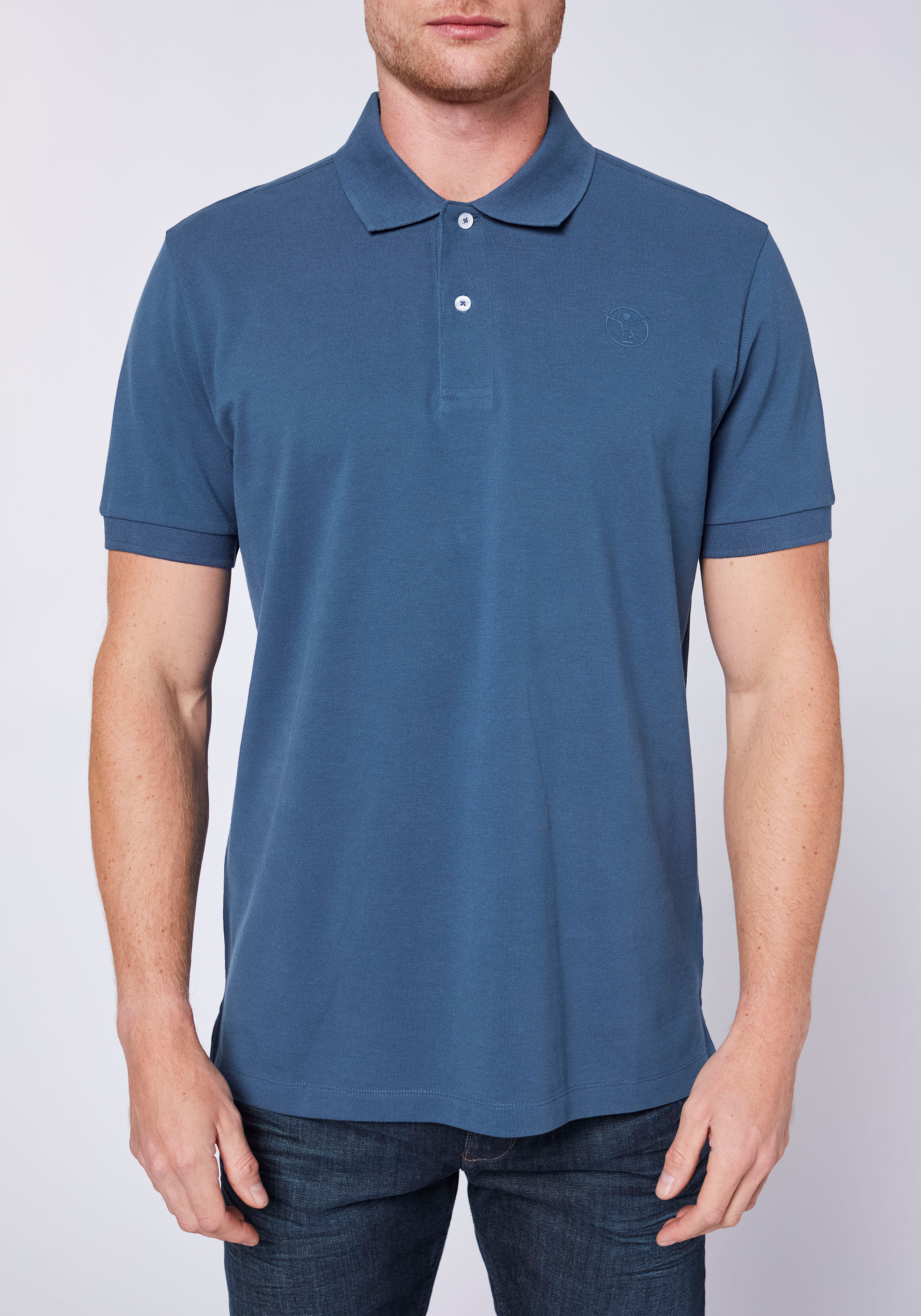 Poloshirt CHIEMSEE, Herren, Gr. XXL (60/62), sargasso sea, 100% Baumwolle, unifarben, regular fit, ohne Ausschnitt, gerader Abschluss, Shirts Poloshirt, - ideal für Sport & Freizeit