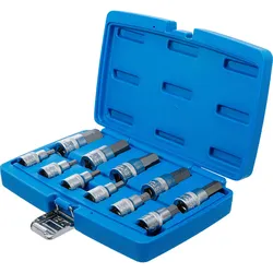 BGS Bit-Einsatz-Satz Antrieb Innenvierkant 12,5 mm (1/2") Innensechskant 7/32" - 13/16" Zollgrößen 11tlg. - 5053