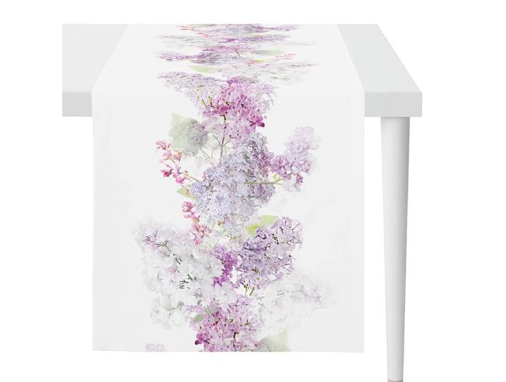 Chemin de table 6913 45 x 135cm Blanc/Mauve