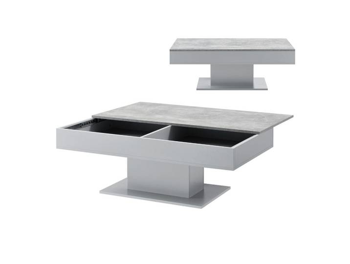 [en.casa] Couchtisch Lünen 110/60/40, Grau, Holzwerkstoff, 110x40x60 cm, Wohnzimmer, Wohnzimmertische, Couchtische