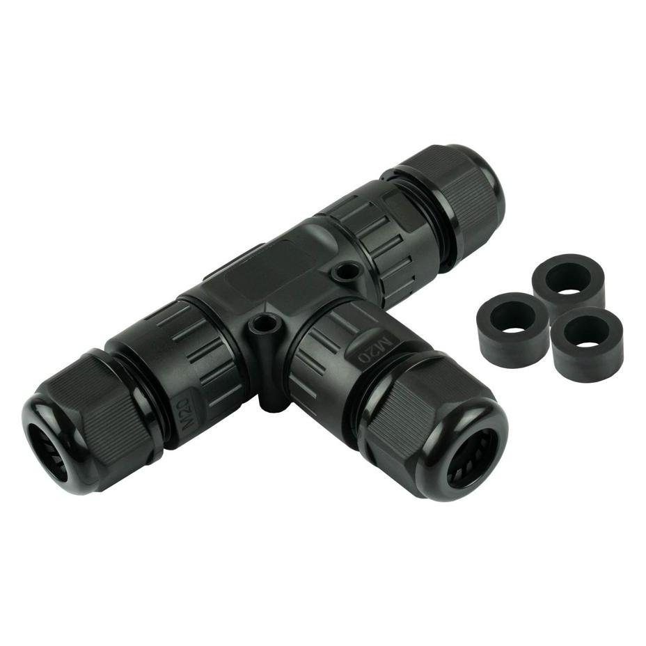 Varia Werkzeugloser IP68 T-Kabelverbinder, 3-polig, für Aussenbereiche (426386)