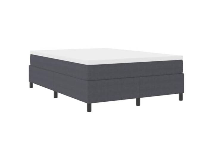 PUGYNBK Boxspringbett, Dunkelgrau, 160 x 200 cm, Cord Holzrahmen, Füße aus Kunststoff, Taschenfederkernmatratze, mittlere Festigkeit