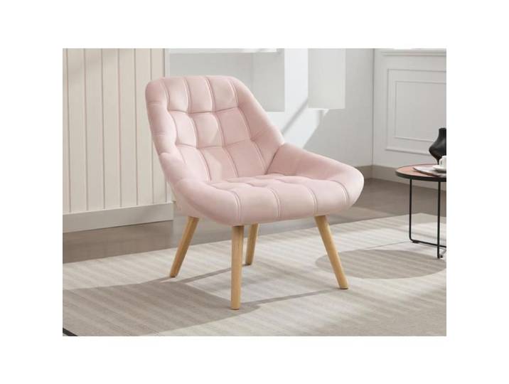 Fauteuil en velours rose LUOSTO