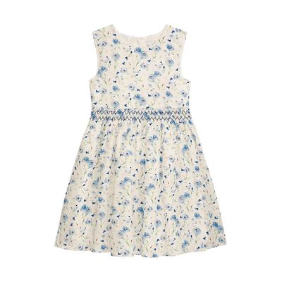 Sommerkleid DANAMADE "DANAMADE Dresses DCELIA", Mädchen, Gr. 128, blau, Obermaterial: 100% Polyester. Futter: 100% Baumwolle, Kleider Sommerkleid