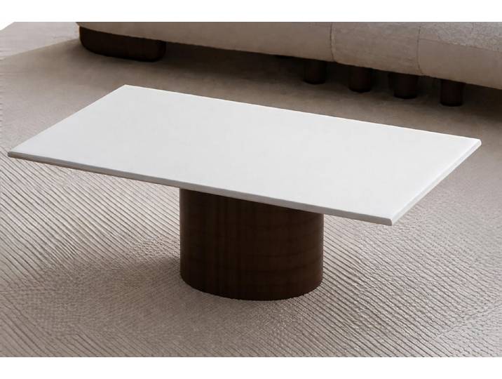 Xlmoebel Couchtisch Eleganter rechteckiger Couchtisch aus robustem Holz in Weiß (Couchtisch), Made in Europa