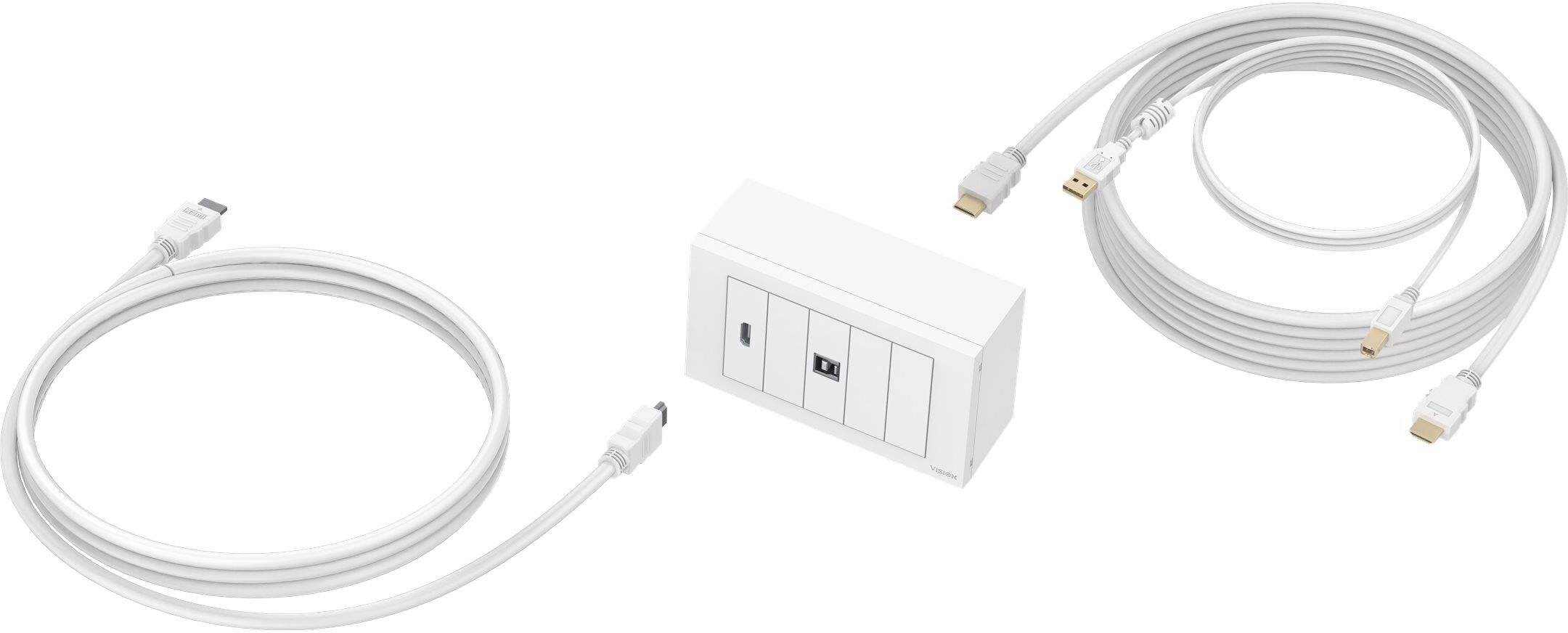 Vision Techconnect TC3-PK5M 4K Faceplate Kit with HDMI & USB 5m - White