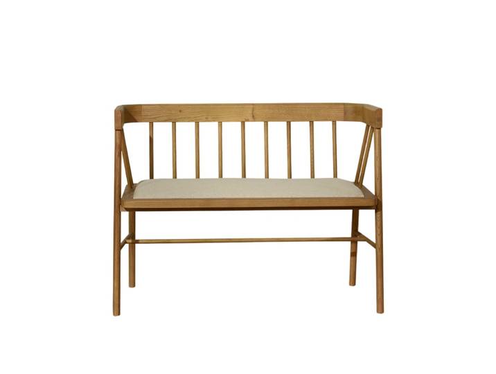 Banc style romantique en chêne massif lin