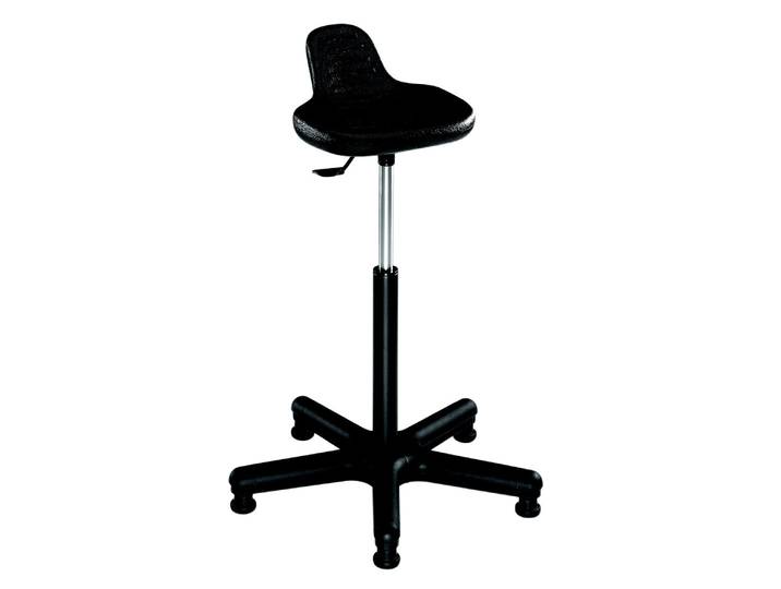 Tabouret assis-debout polyuréthane sur patins - Hauteur réglable 54 à 80 cm - Noir