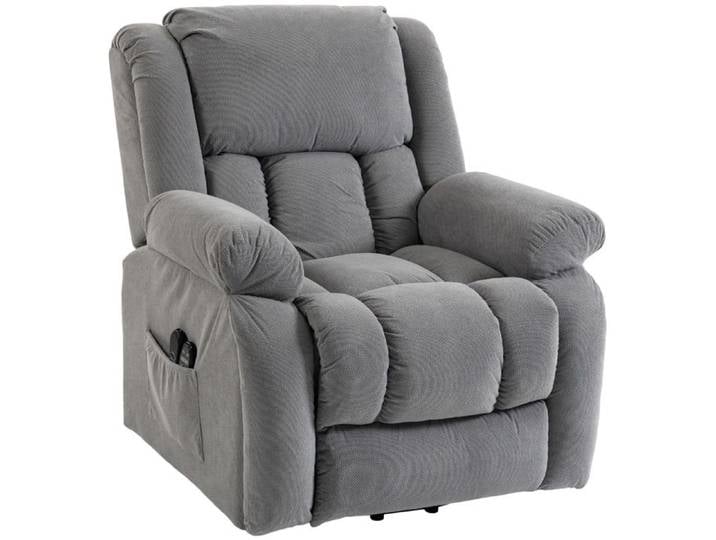 Fauteuil releveur - Electrique massant et chauffant - 93 x 104 x 100 cm - gris moyen