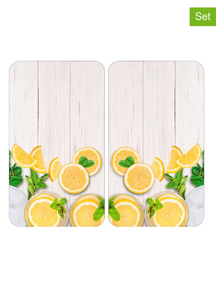 Wenko 2er-Set: Herdabdeckplatten "Zitronen" - (L)30 x (B)52 cm - onesize