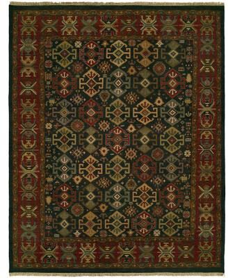 KALATY Traditional Multi-Colored Flatweave Wool Area Rug
