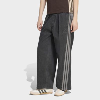 Sporthose ADIDAS SPORTSWEAR "STADIUM, LOCKERE PASSFORM, VERWASCHENE OPTIK", Damen, Gr. L, N-Gr, schwarz, normal, gr., Obermaterial: 100% Baumwolle, Hosen Sporthose, mit lockerer Passform, aus Baumwolle