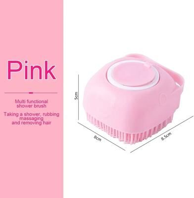 Uplifted Finds Silicone Pet Bath & Massage Brush pink 1 Pc