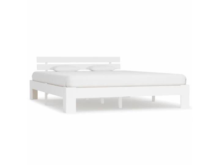 Cadre De Lit Moderne - Joli & Mode 4586 - Queen Size - Blanc Bois de pin massif 160 x 200 cm