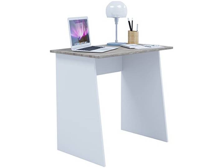 VCM Houten bureau Computerbureau Werkbureau Bureautafel Masola Mini Houten bureau Computerbureau Werkbureau Bureautafel Masola Mini Wit/Sonoma-eik