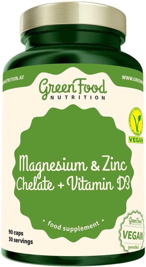 Green Food GreenFood Nutrition Magnesium und Zink Chelate + Vitamin D3 Kaps 90stk
