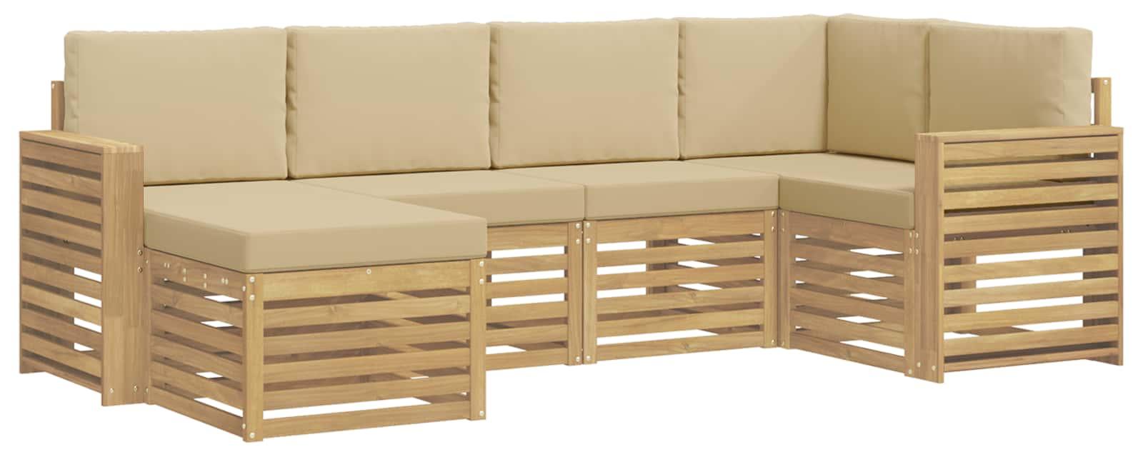 Garnitur aus 6 Outdoor-Sofas, Farbe Beige, Material: Polyester