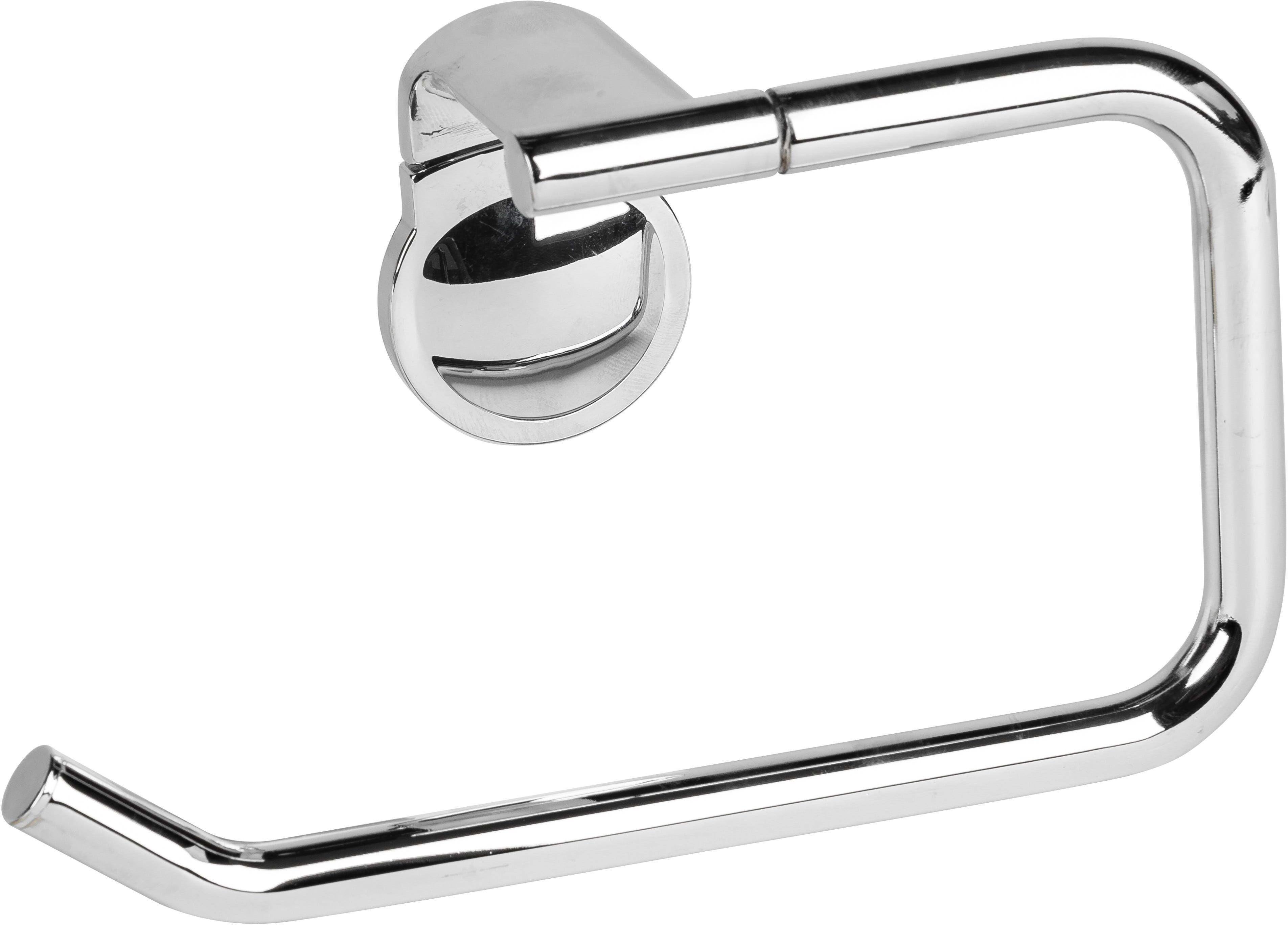 Tecnomat PORTAROTOLO APERTO SERIE LUNA IN ZINCO CROMATO FISSAGGIO A MURO