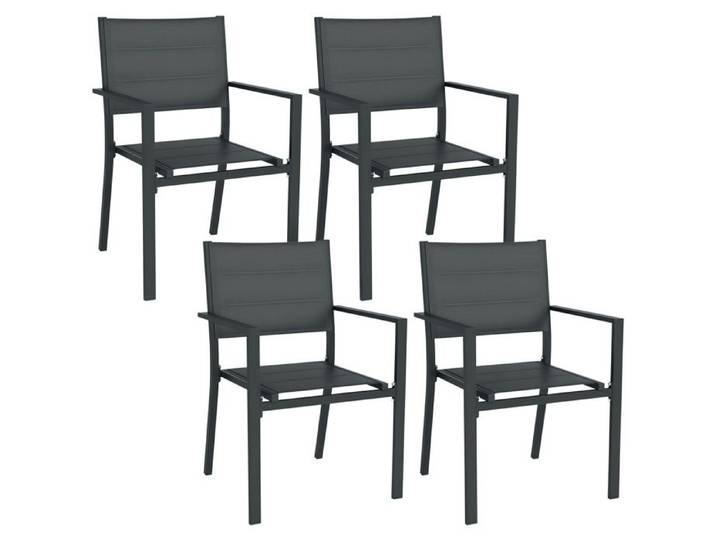 Outsunny - Ensemble de 4 chaises de jardin - Aluminium - 56.5x57.5x87cm - Gris