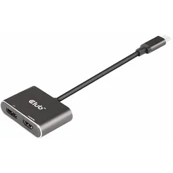Club 3D USB 3.2 Gen2 Typ-C auf DisplayPort und HDMI St./B. 4K60Hz 0,2m schwarz