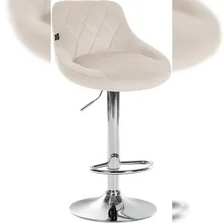 Proregal CHEFGASTRO Barhocker CAPE VERDE Samt Chrom HxBxT 83x46x49cm Samt Creme Barstuhl