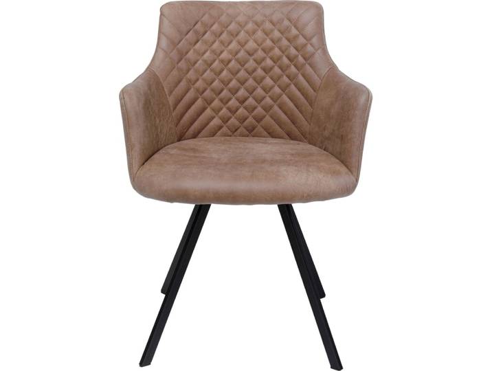 Fauteuil de table pivotant marron et acier noir