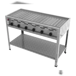 ChattenGlut Professional Gastrobräter 6-flammig Standgerät 27,0kW und Einzelne Edelstahlstäbe als Rost