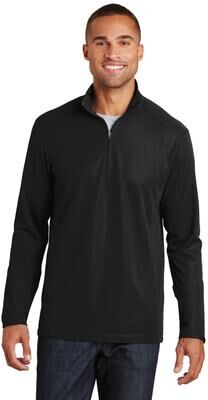 Port Authority K806 Pinpoint Mesh 1/2-Zip in Black size XS   Polyester